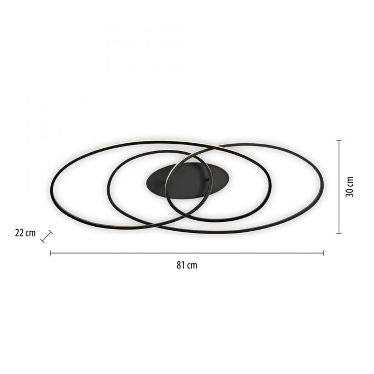 LED Deckenleuchte Metall Schwarz 3000 K Ringe dekorativ