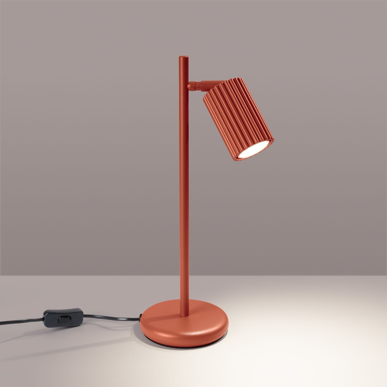 Leselampe GU10 43 cm hoch Aluminium in Rot Modern schwenkbar