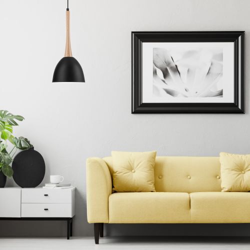 Wohnzimmer Hängelampe Schwarz rund Skandinavisch