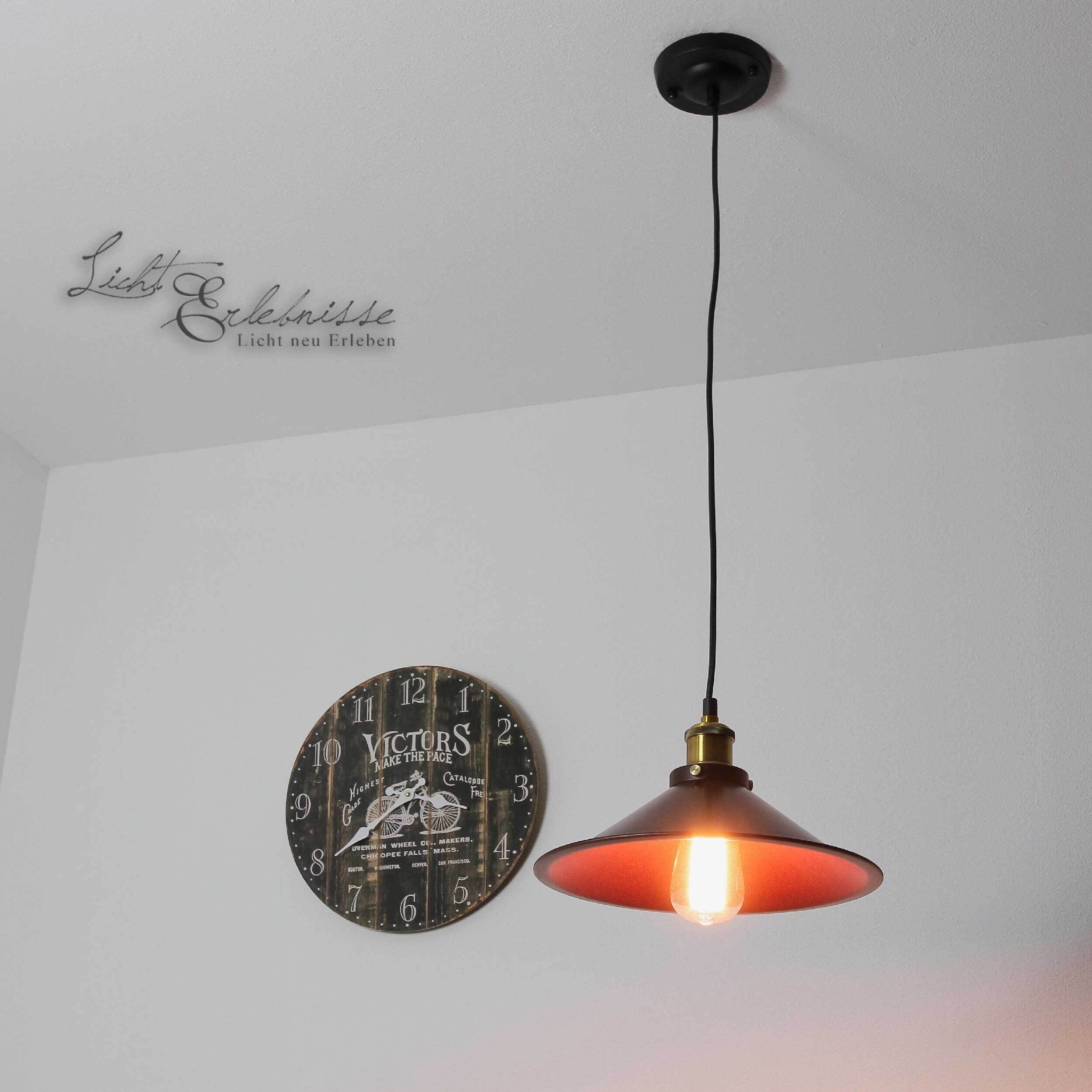 Industrial Hängeleuchte DOVER Ø30cm Schwarz Kupfer Lampe, Leuchte, Deckenleuchte