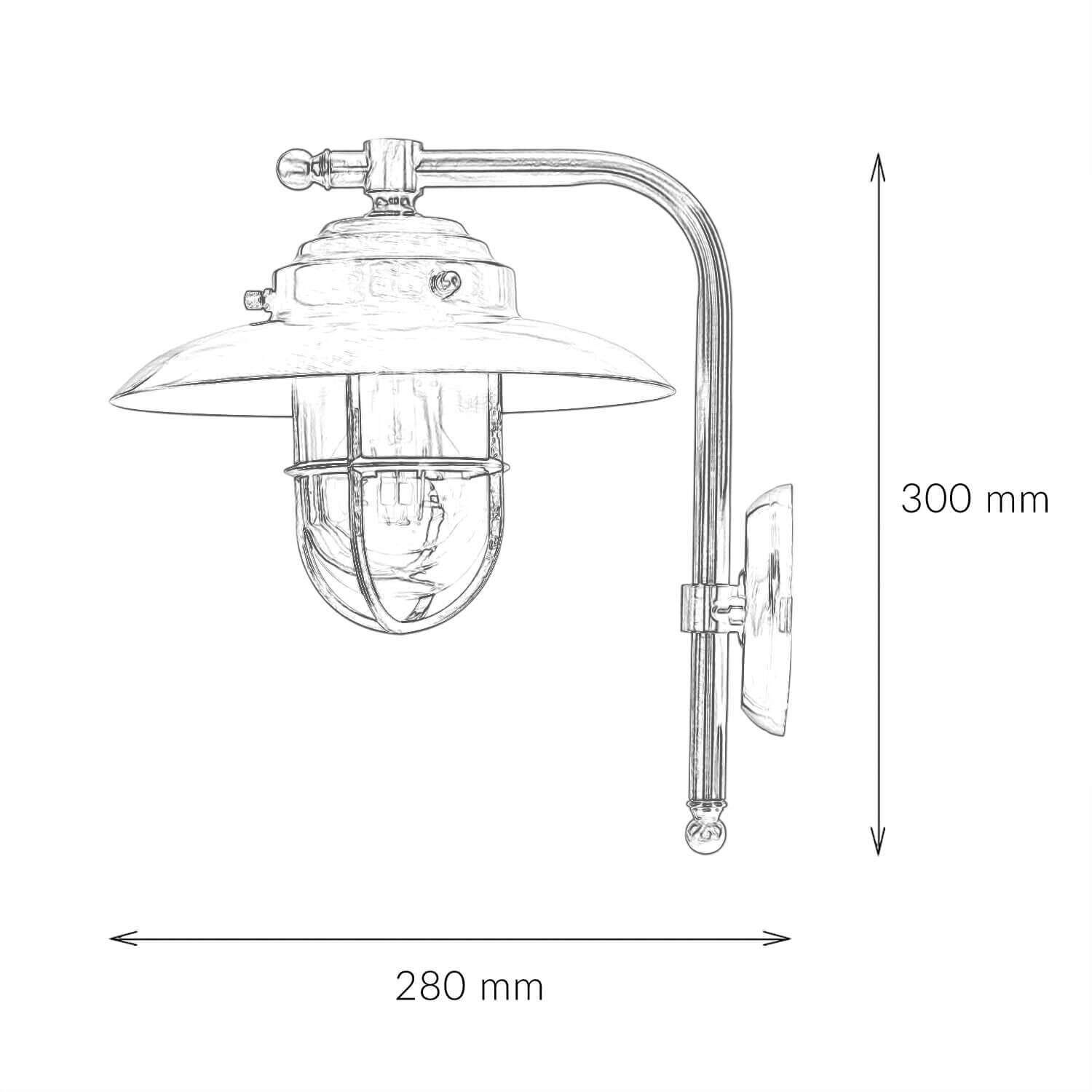 Wandleuchte aus Messing IP43 Maritim in Nickel