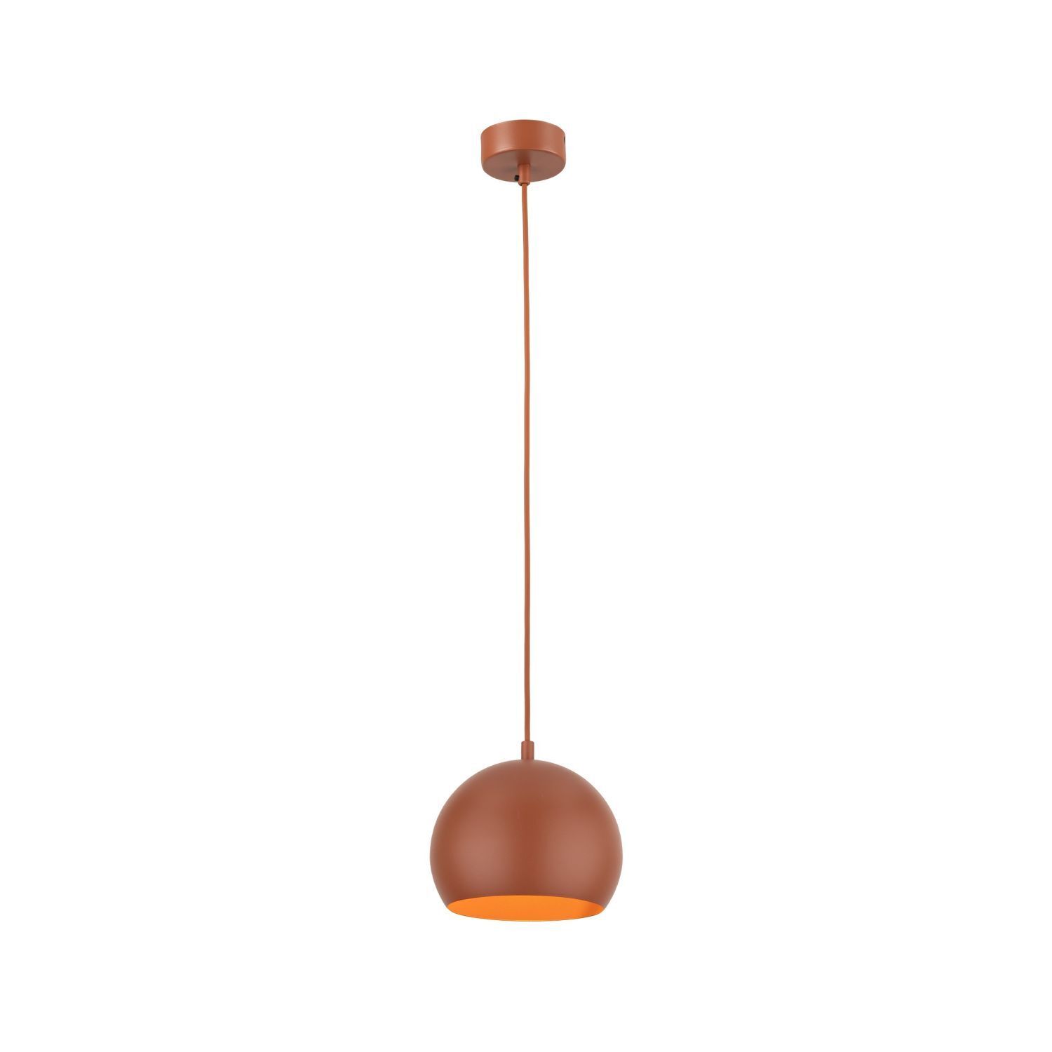 Pendelleuchte Metall Rot Ø 17 cm rund E27 Kugel Schirm