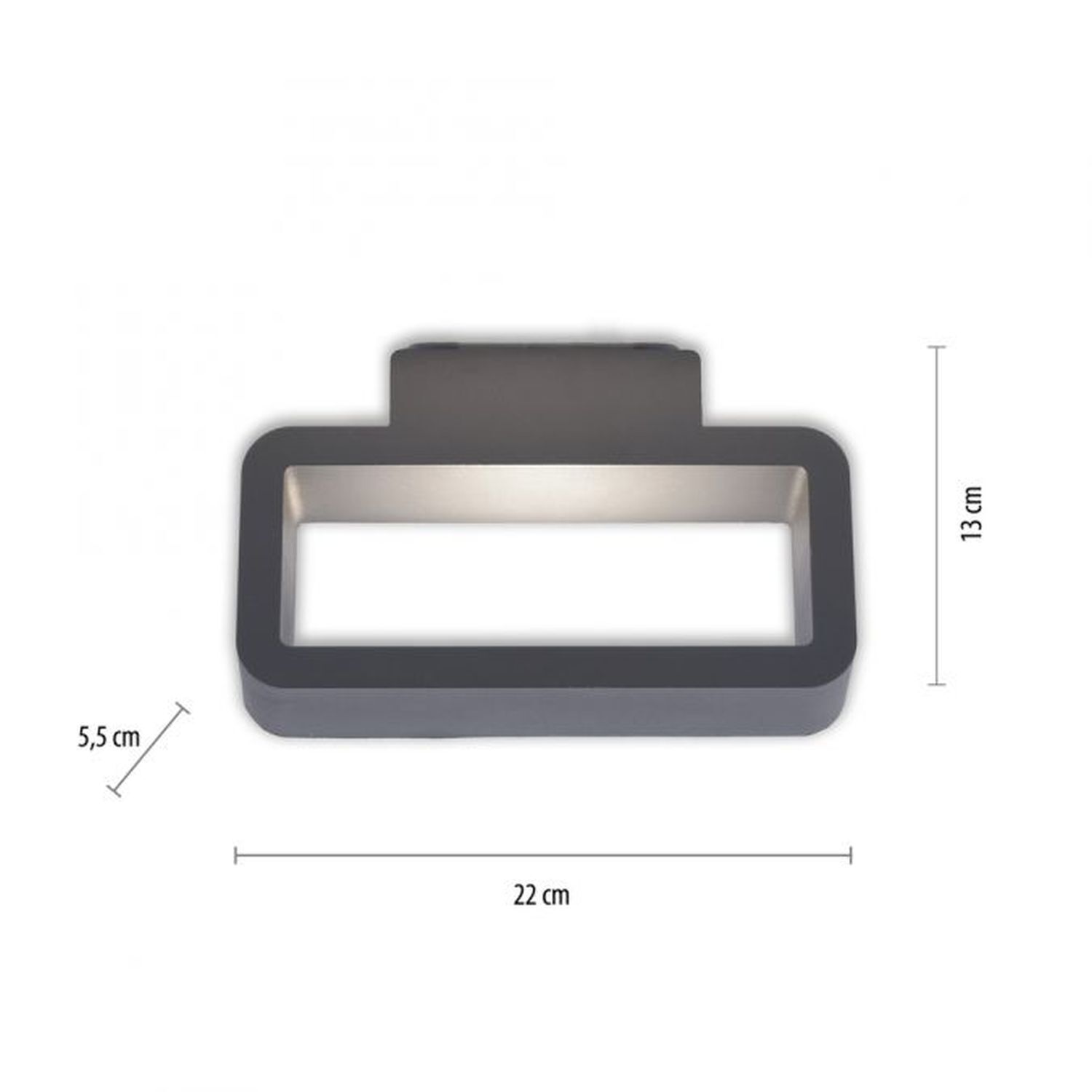 LED Wandleuchte außen Aluminium Anthrazit IP54 B:22 cm Zubehor, Schnalle