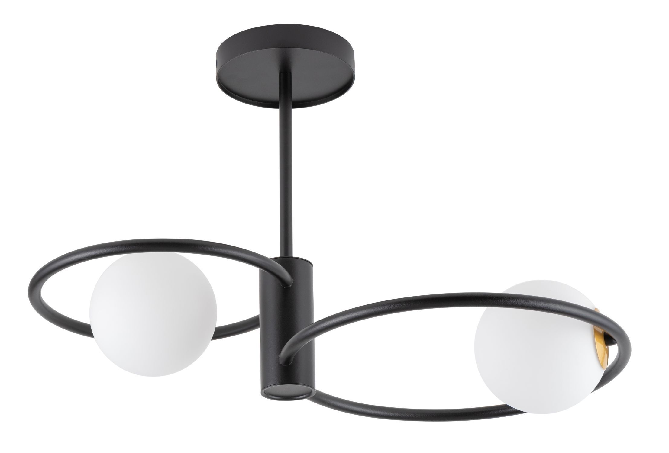 Blendarme Deckenleuchte Glas Schwarz Weiß G9 L:55 cm