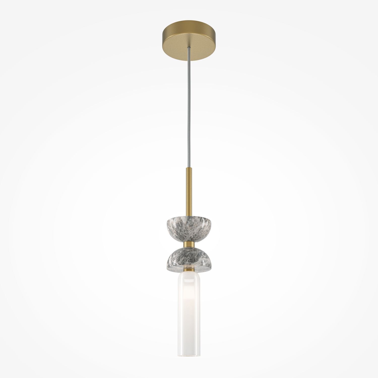 Hängeleuchte Glas Metall G9 rund D: 10 cm Modern