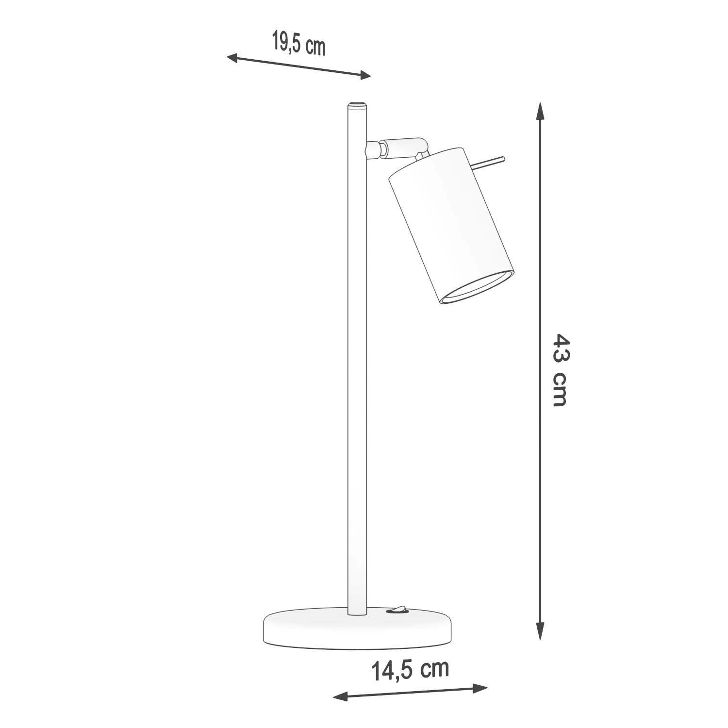 Schreibtischlampe Schwarz Metall 43 cm hoch schwenkbar