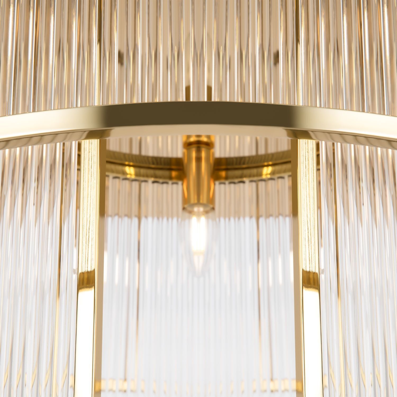 Deckenlampe Metall Glas Ø 65 cm in Gold E14 rund KLARA Leuchter, Lampe, Drinnen, Innenarchitektur, Leuchte