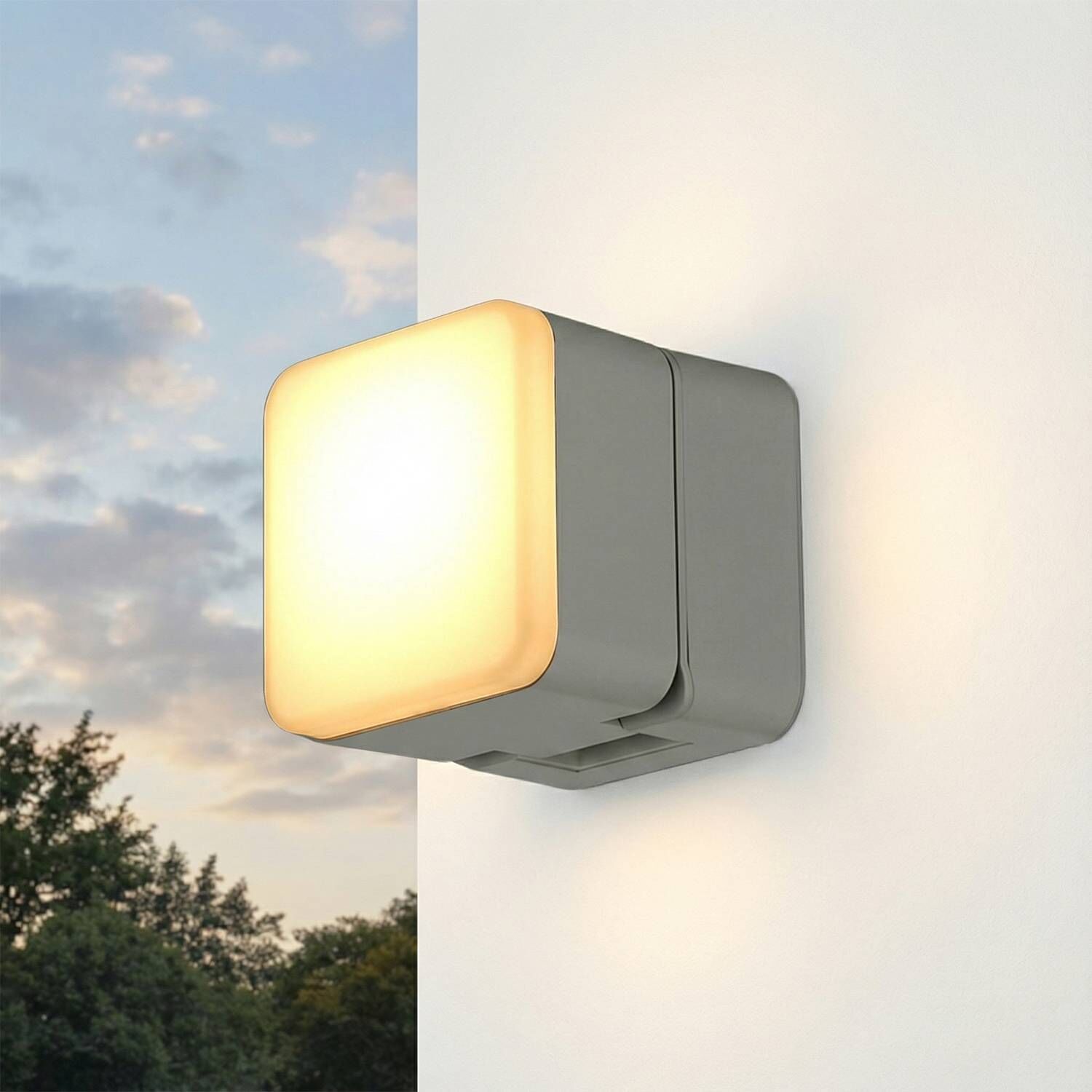 Wandlampe, Außenleuchte, LED-Lampe, Wandhalter, helles Licht