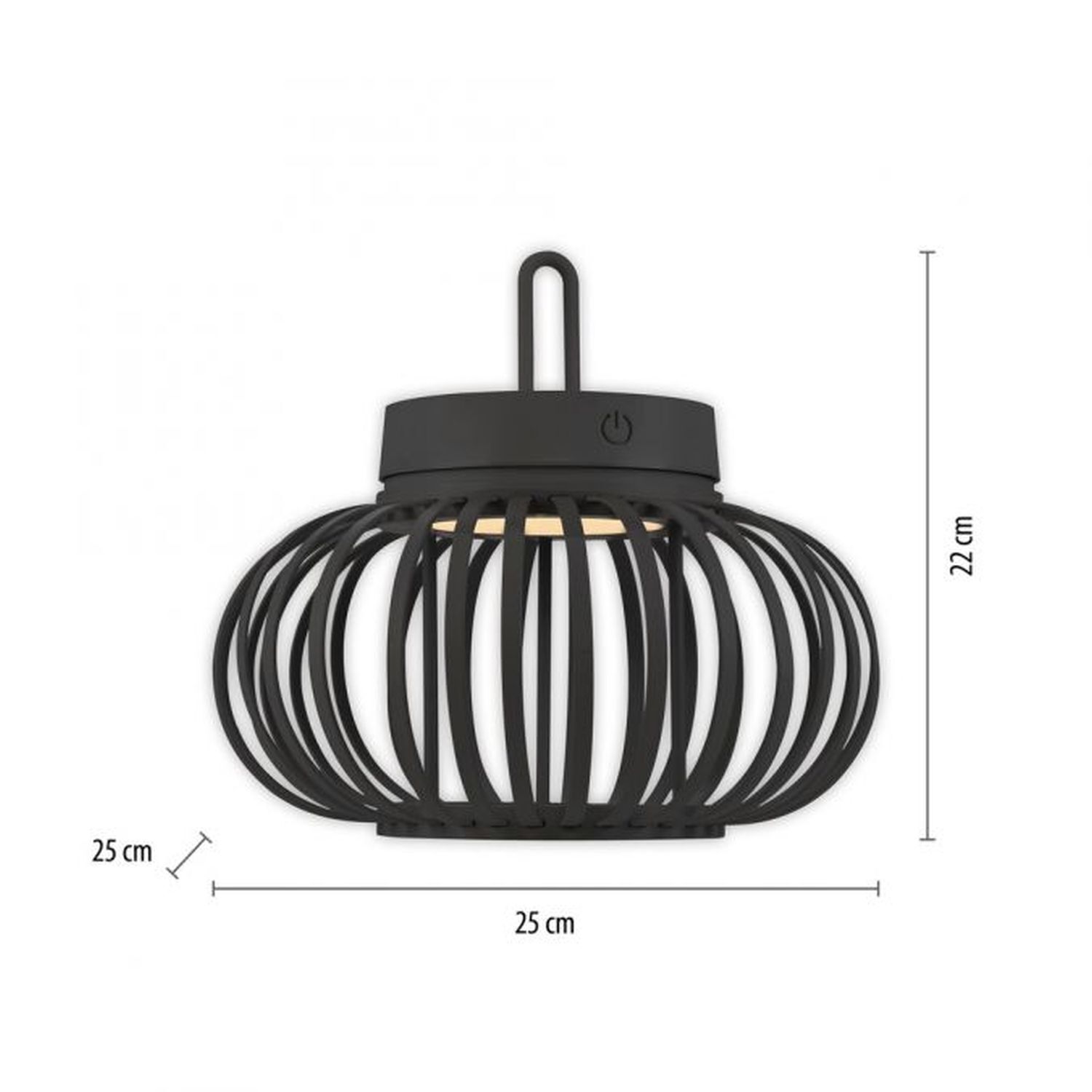 LED Akku Tischleuchte dimmbar 22 cm IP44 2 W Schwarz