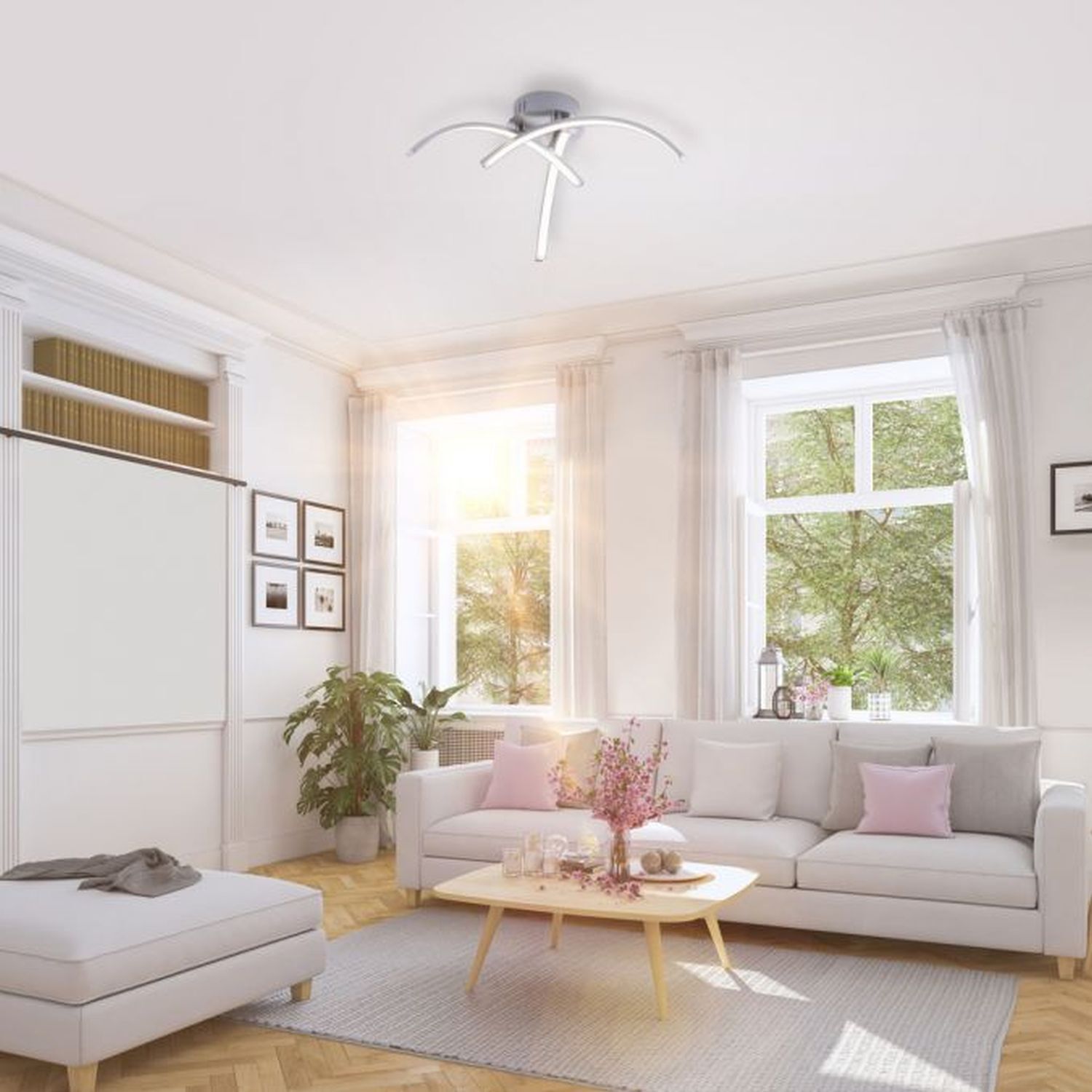 LED Deckenleuchte Metall in Stahl 3000 K 480 lm L:40 cm Dekoration für Zuhause, Mobiliar, Tabelle, Deckenventilator, Elektrisches Gerät