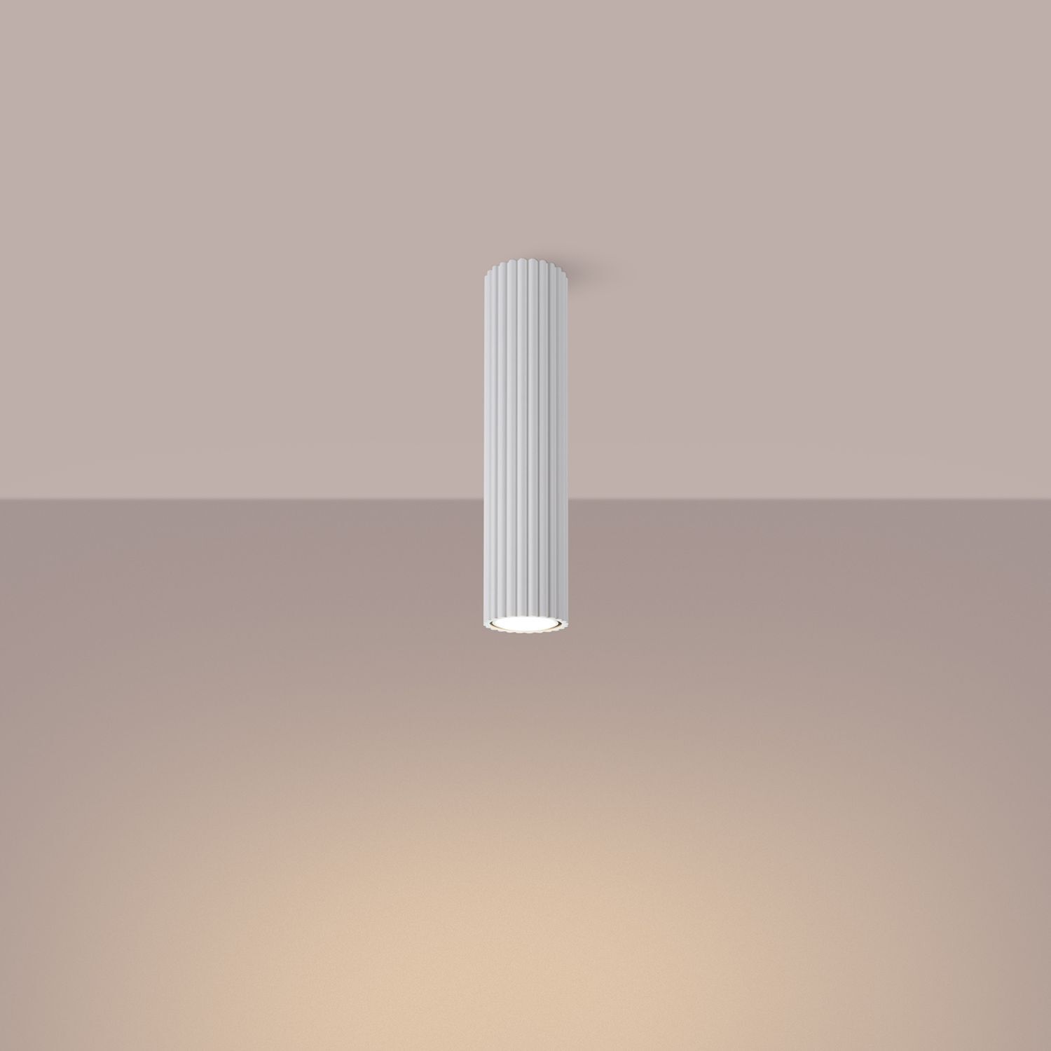 Deckenleuchte klein Ø 6,5 cm H: 20 cm Weiß Aufputz Alu GU10 Beleuchtung, Deckenleuchte