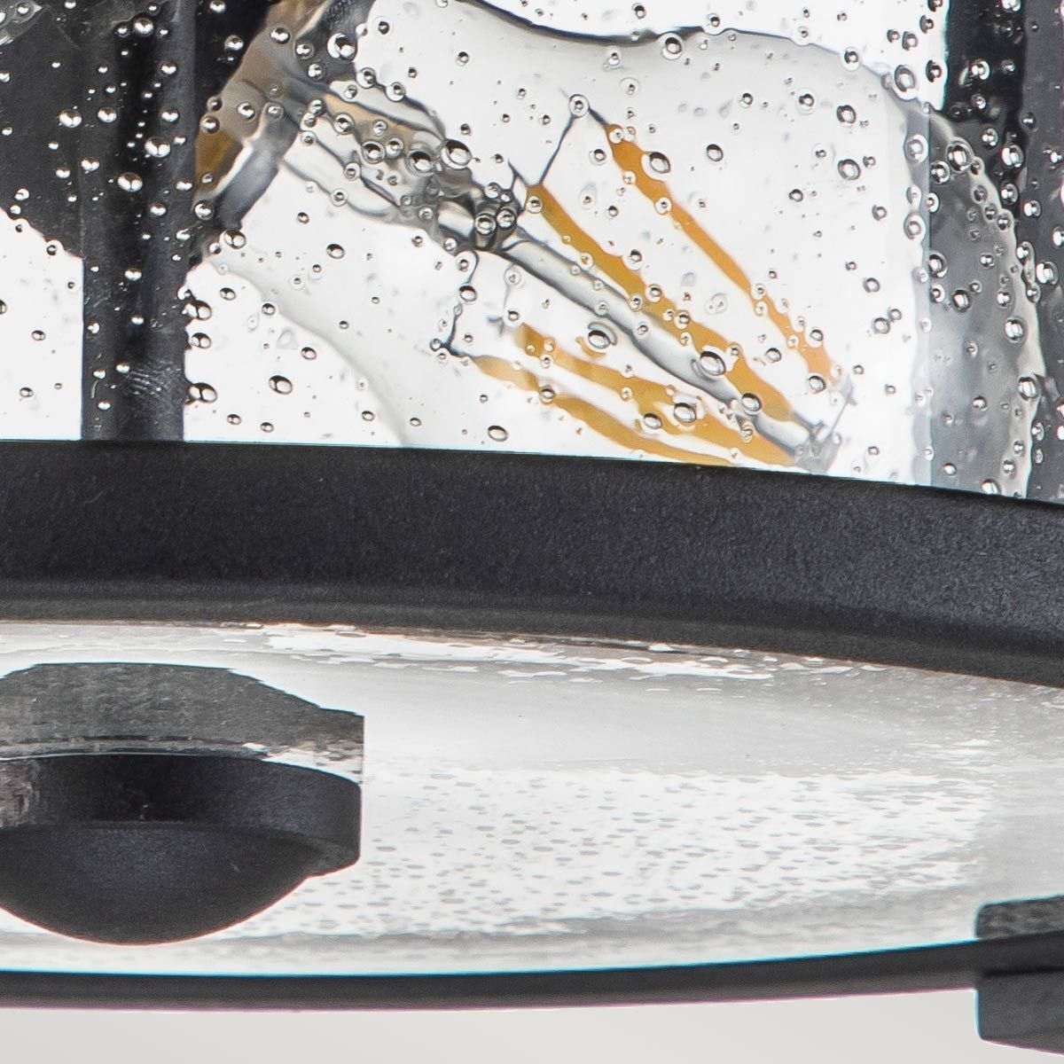 Deckenlampe außen rund Ø 33 cm Schwarz Transparent IP44 Eishockey, Eishockey-Puck, Eisbahn, Eislaufen, Sport