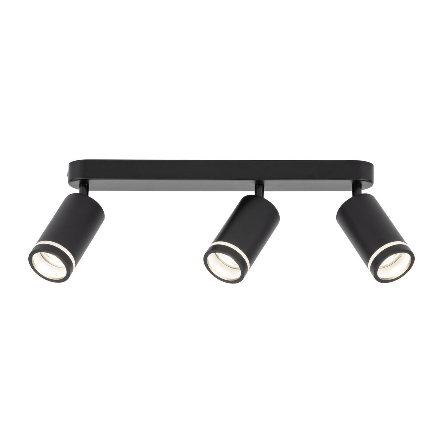 Deckenstrahler 3-flammig Schwarz 55 cm lang Metall GU10 Beleuchtung, Lampe