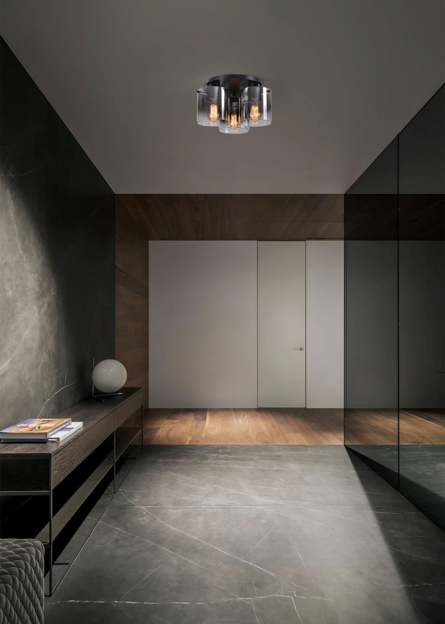 Flur, Garderobe, Schwarz, Holz, Wand