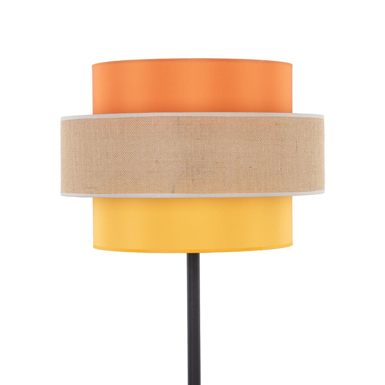 Stehleuchte Wohnzimmer 159cm klein Stoff Jute Metall E27 Bunt Lampe, Lampenschirm