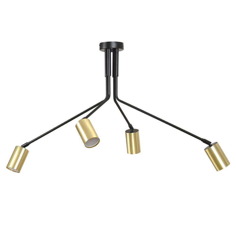 Deckenspot Schwarz Gold 4x GU10 Modern verstellbar