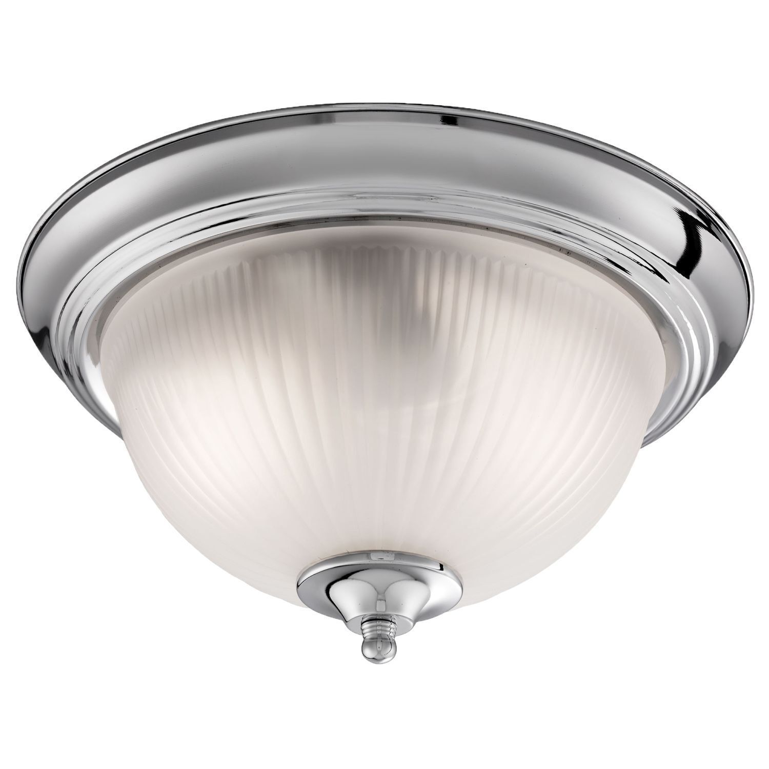Deckenlampe Glas Metall E14 IP44 29 cm rund in Chrom