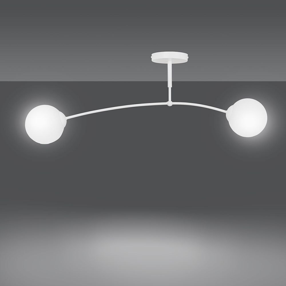 Deckenlampe Weiß Modern Metall Glas Deckenleuchte