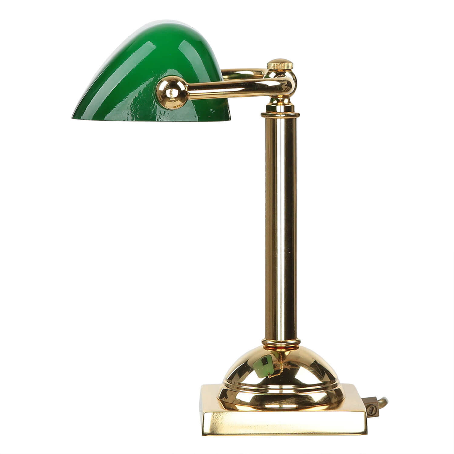 Bankerleuchte Gold 24K aus Echt-Messing Premium Lampe, Tischlampe, Lampenschirm