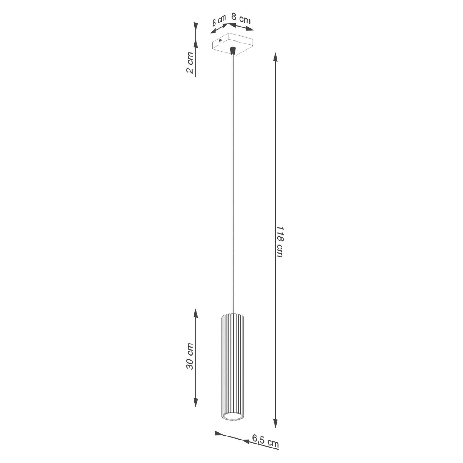 Pendelleuchte Weiß GU10 schmal Ø 8 cm aus Aluminium Modern