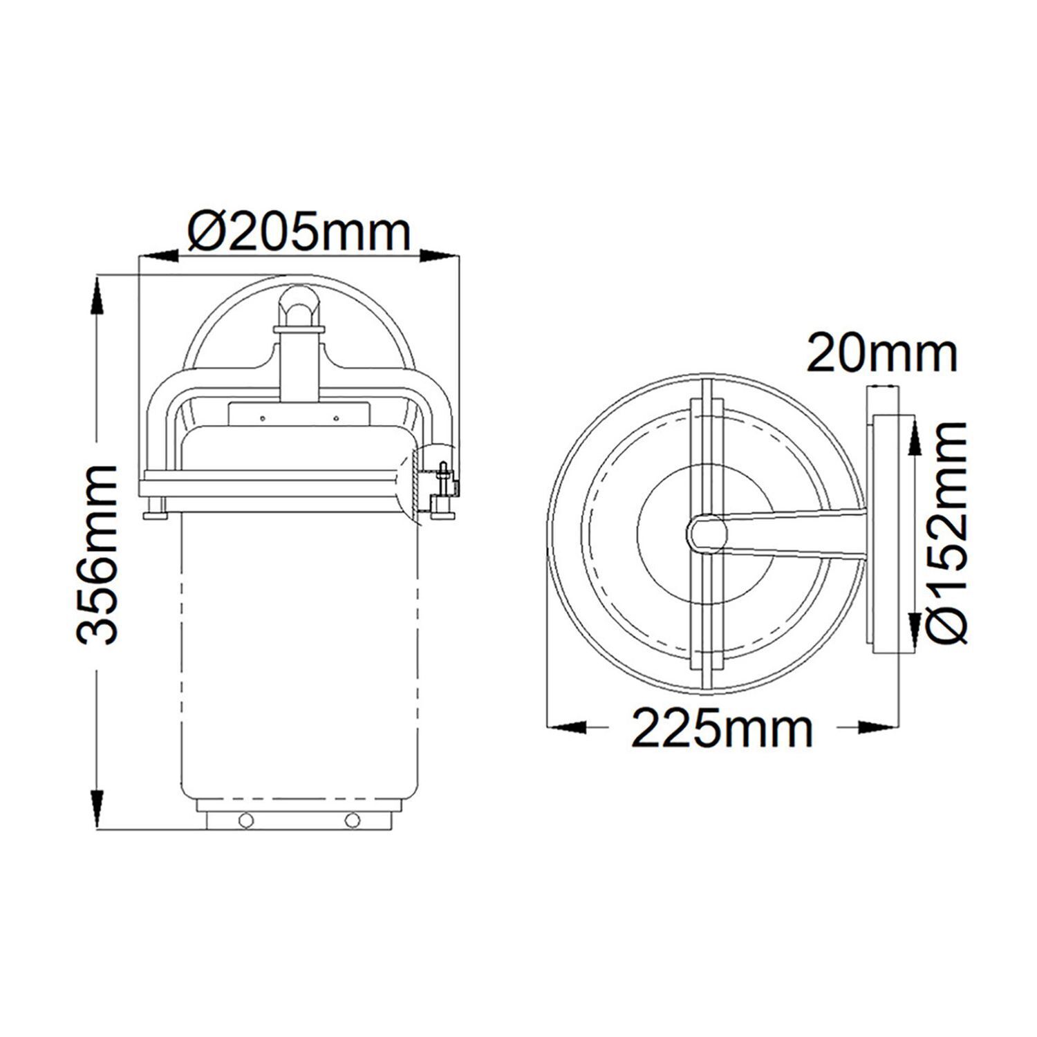 Außenleuchte Wand Glas Aluminium E27 IP44 35,6 cm hoch
