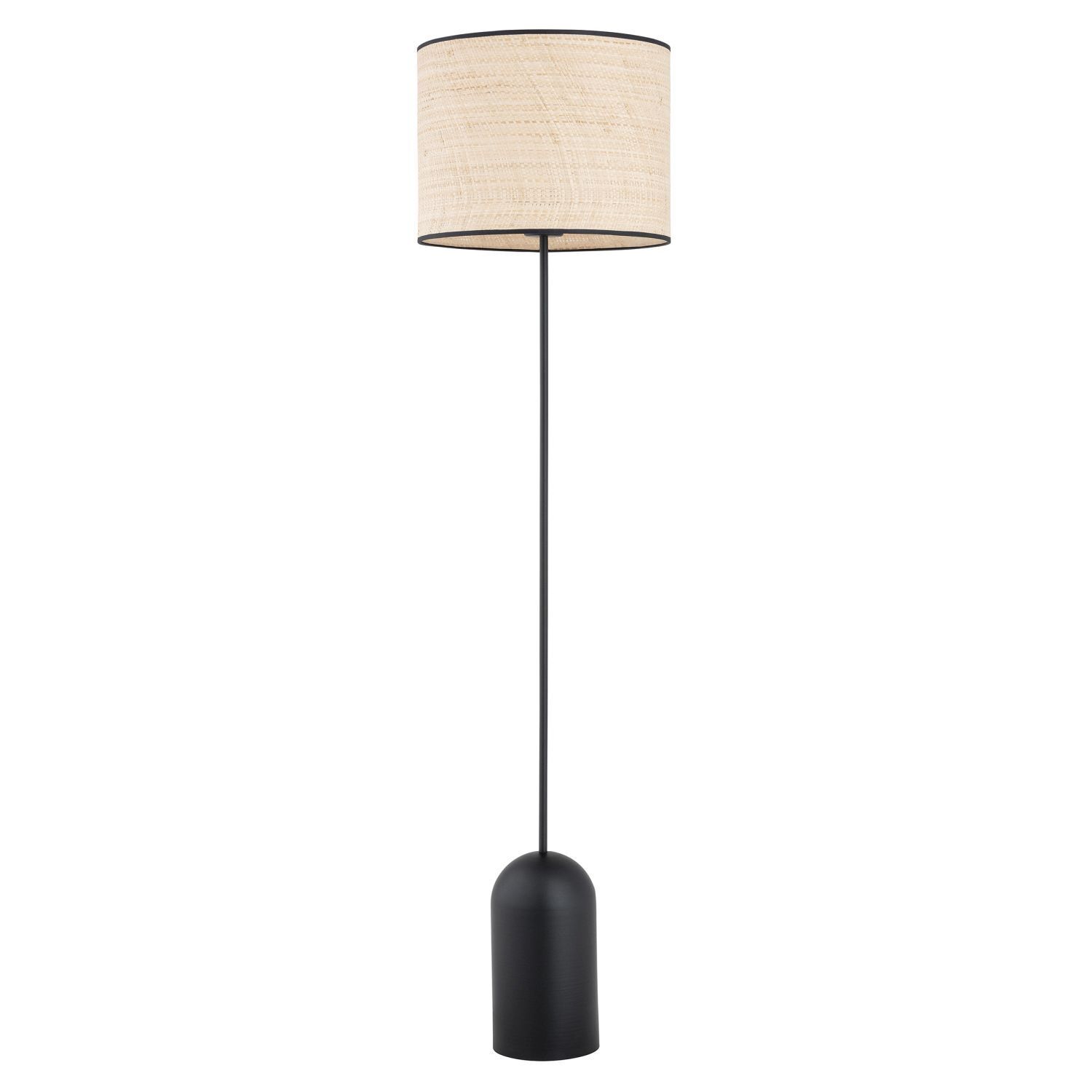 Stehlampe Rattan Metall E27 142 cm Schwarz Natur Modern Lampe