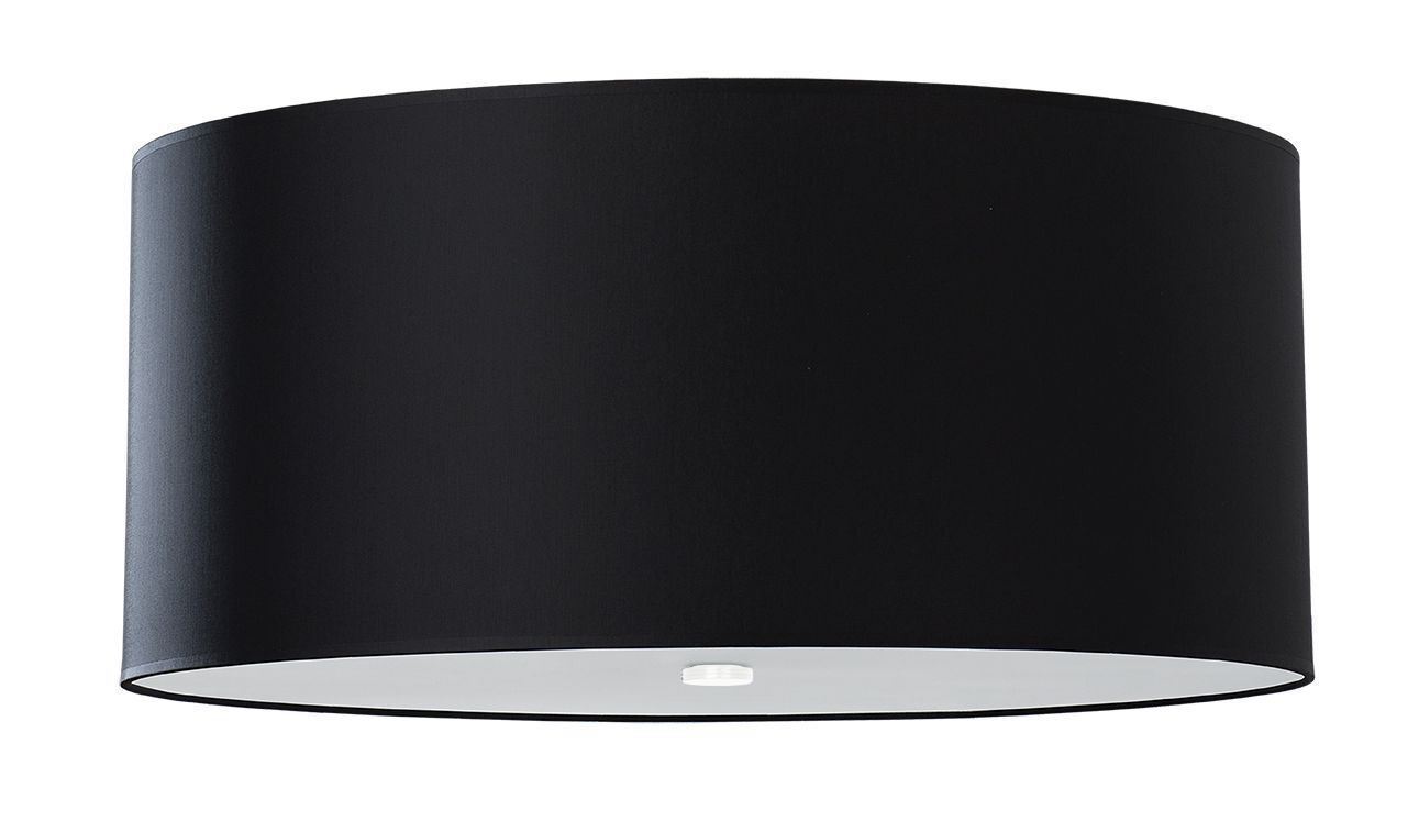 Schwarze Deckenlampe Stoff Glas Ø 60 cm rund blendarm