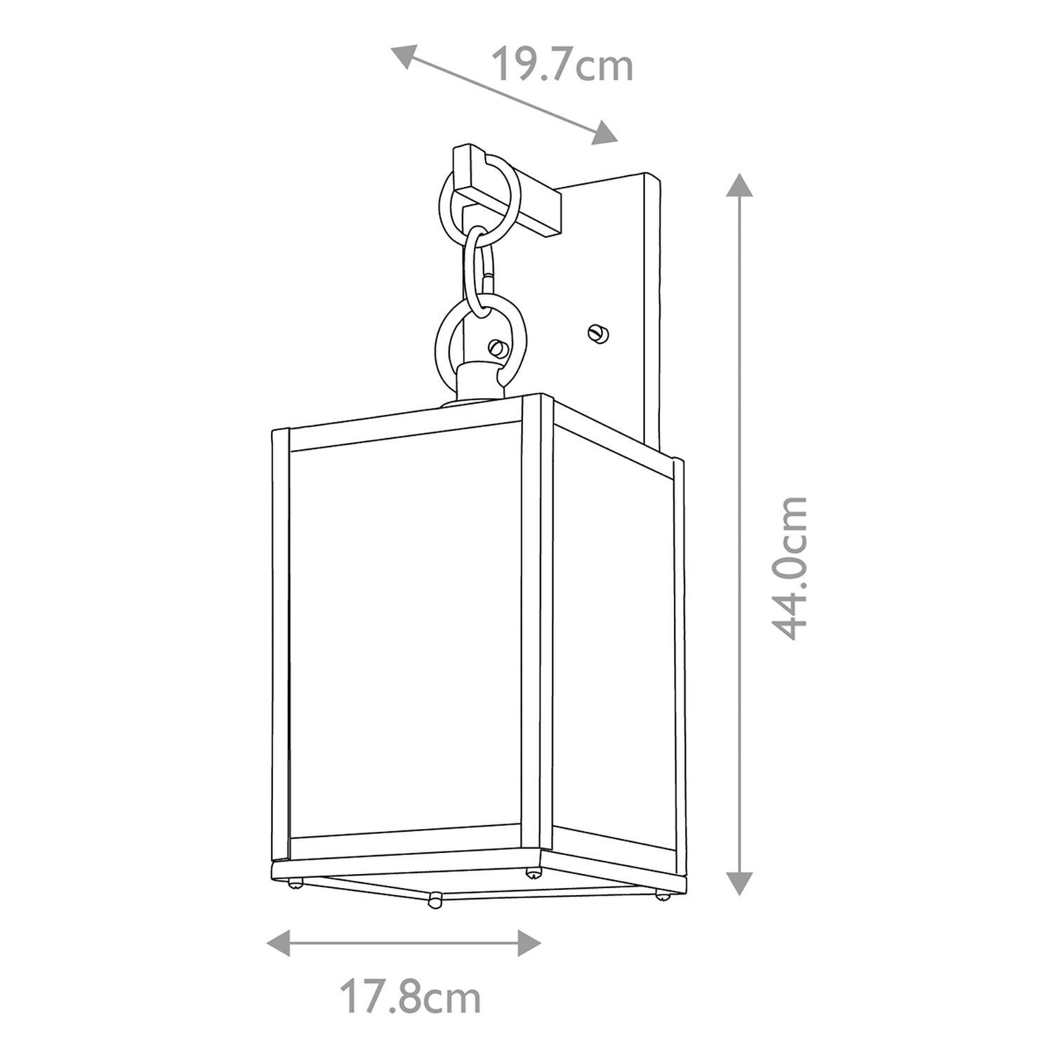 Wandlampe außen Aluminium Glas E27 IP44 44 cm hoch Vintage