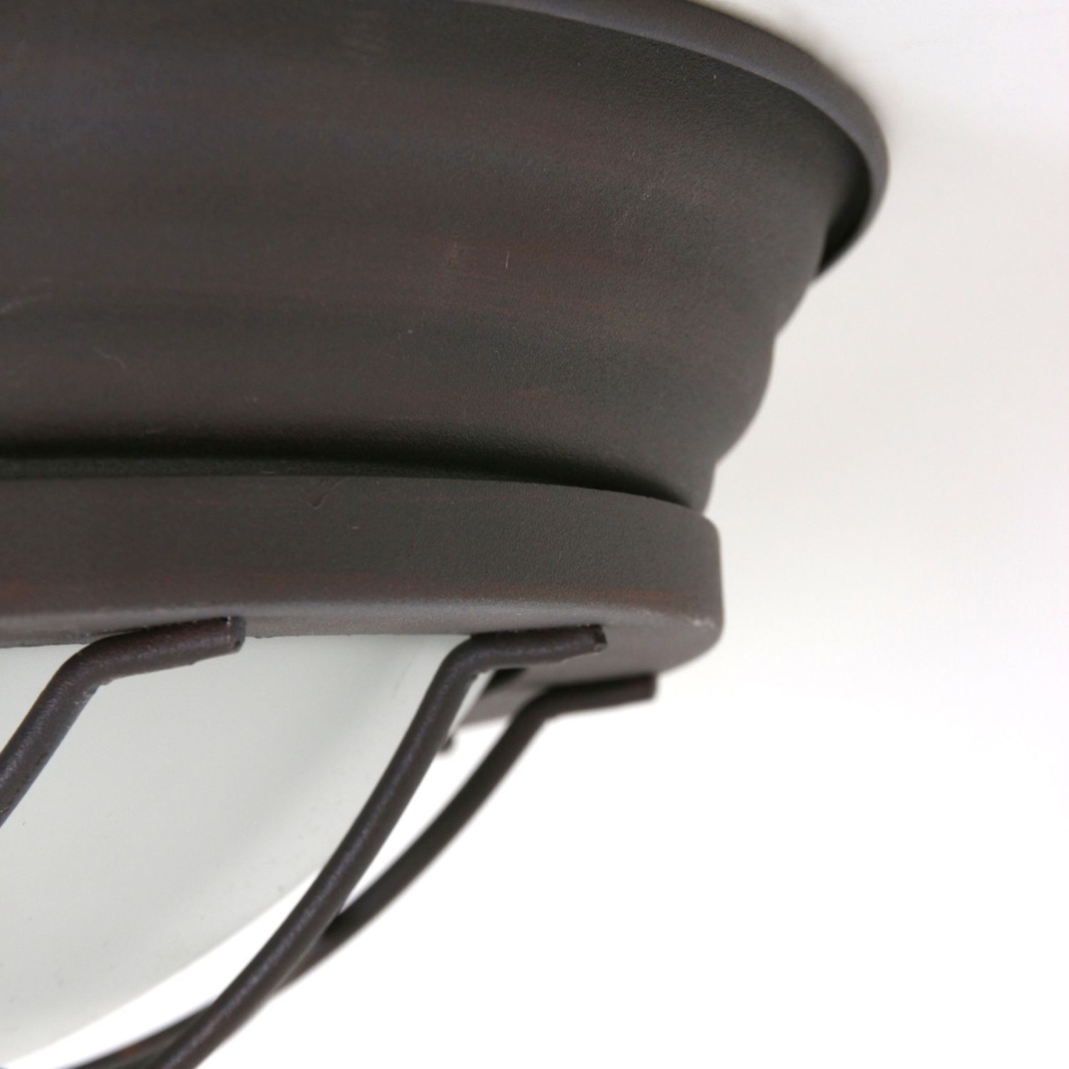 Industrie Deckenlampe Metall Glas Braun Weiß Ø29 cm E27