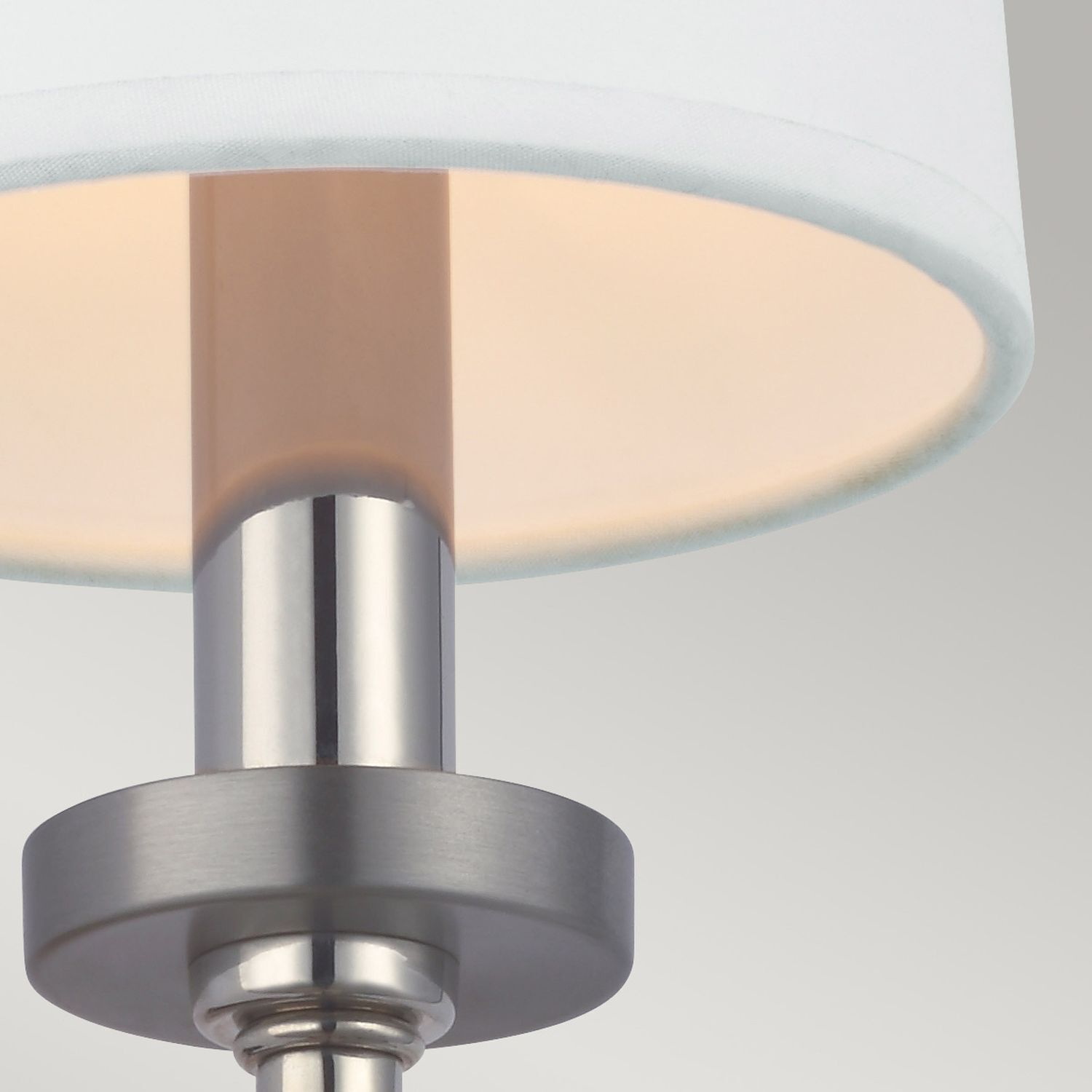 Lampenleuchte, Metall, Edelstahl, Glimmer-Ohne, Rundschirm