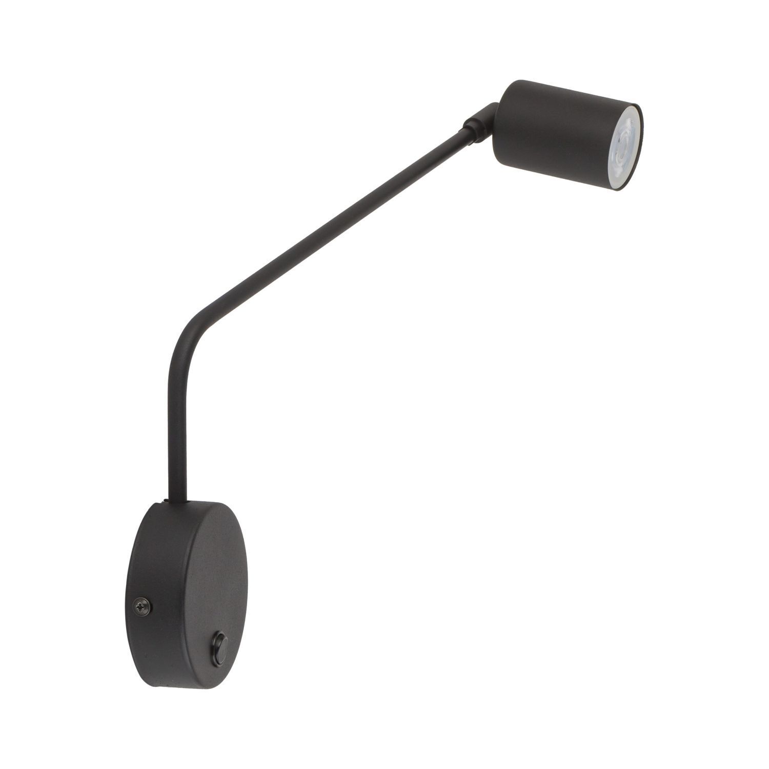 Wandleuchte mit Schalter Metall verstellbar GU10 Schwarz
