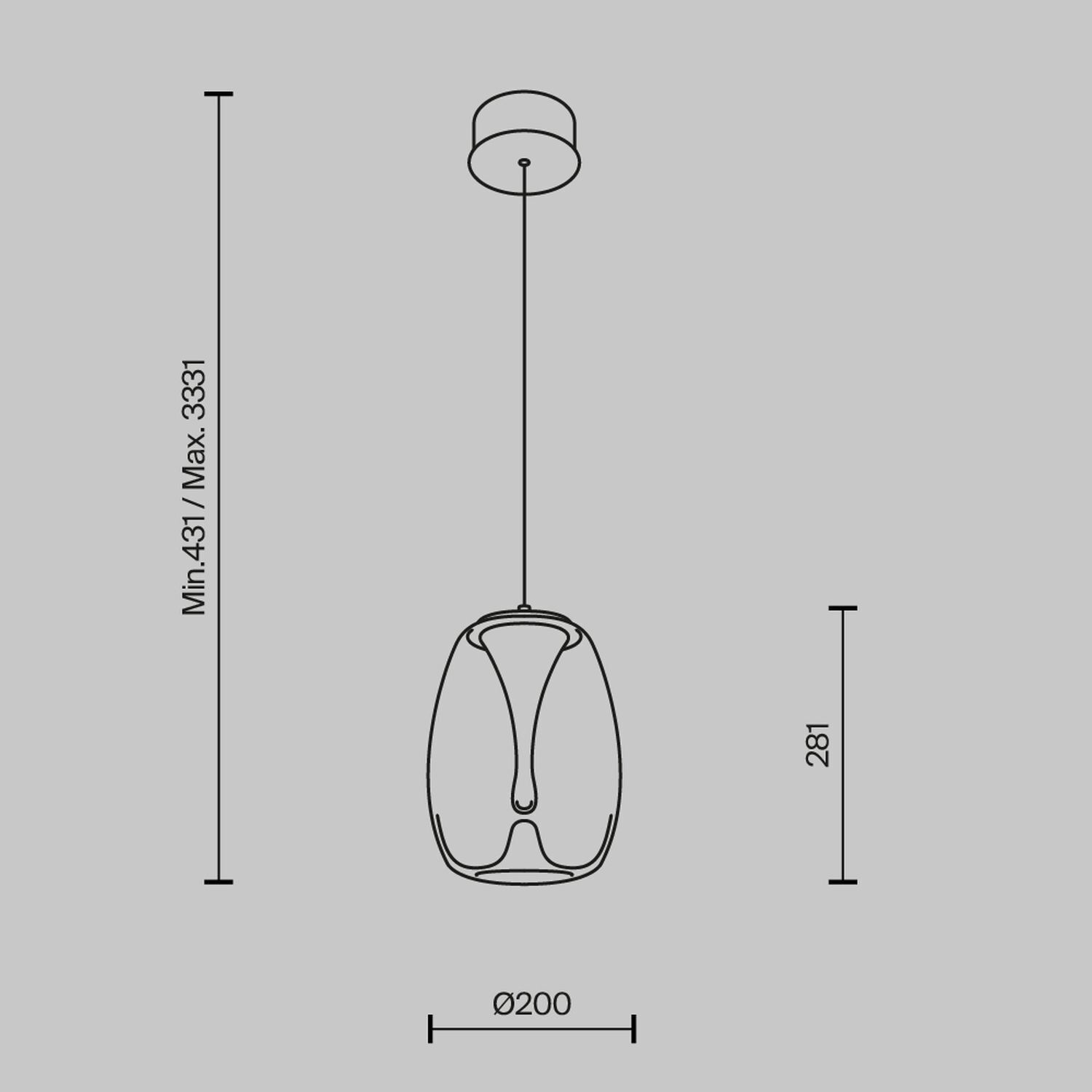 LED Hängelampe Rauchglas Aluminium warmweiß 3000 K rund