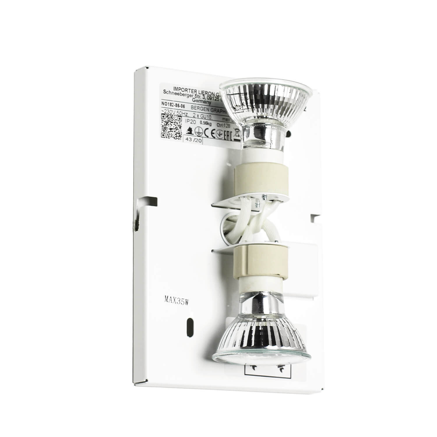 Up Down Wandleuchte BERGEN in Graphit 2-flmg Spotlight, Festbeleuchtung, GU10, Weiß, Metall