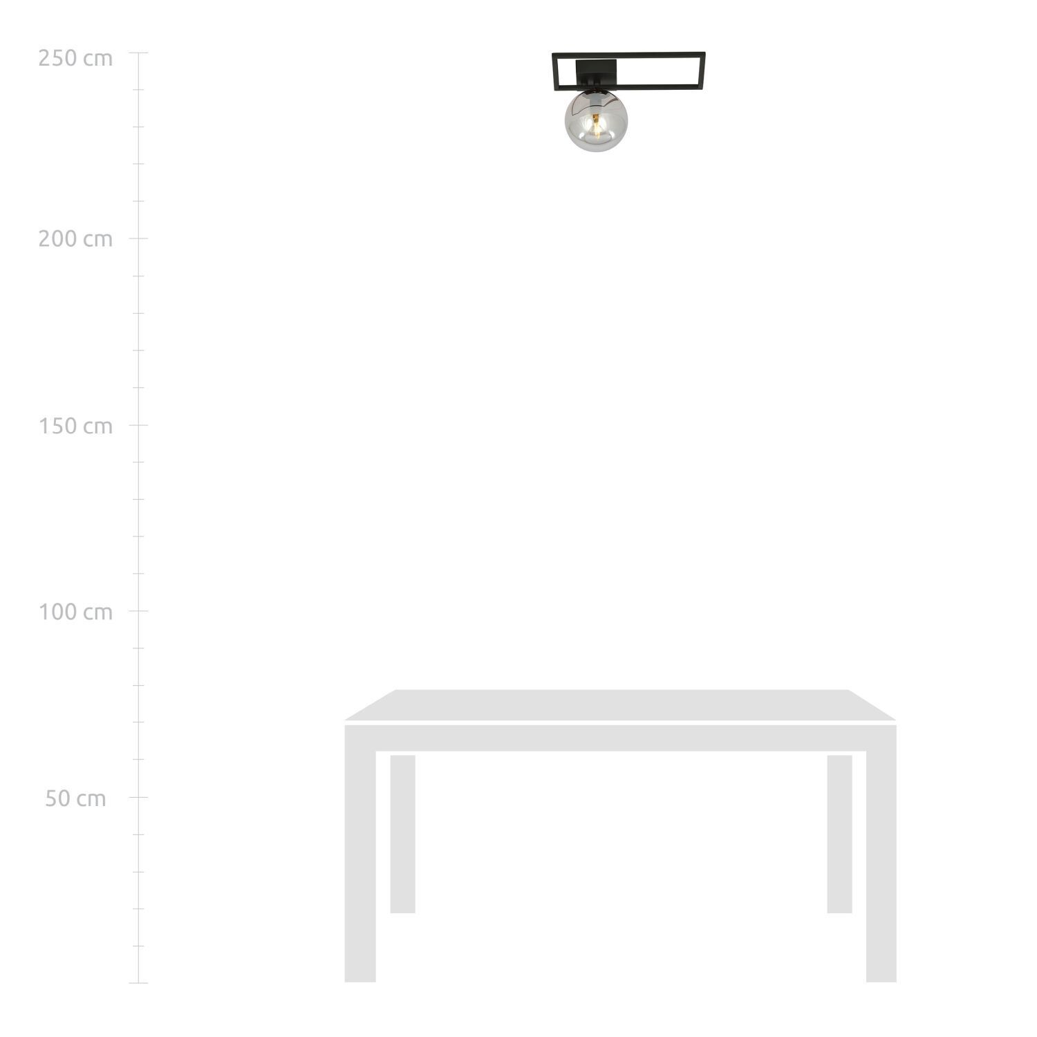 Deckenleuchte Schwarz Grau E14 L: 30 cm Kugelschirm klein