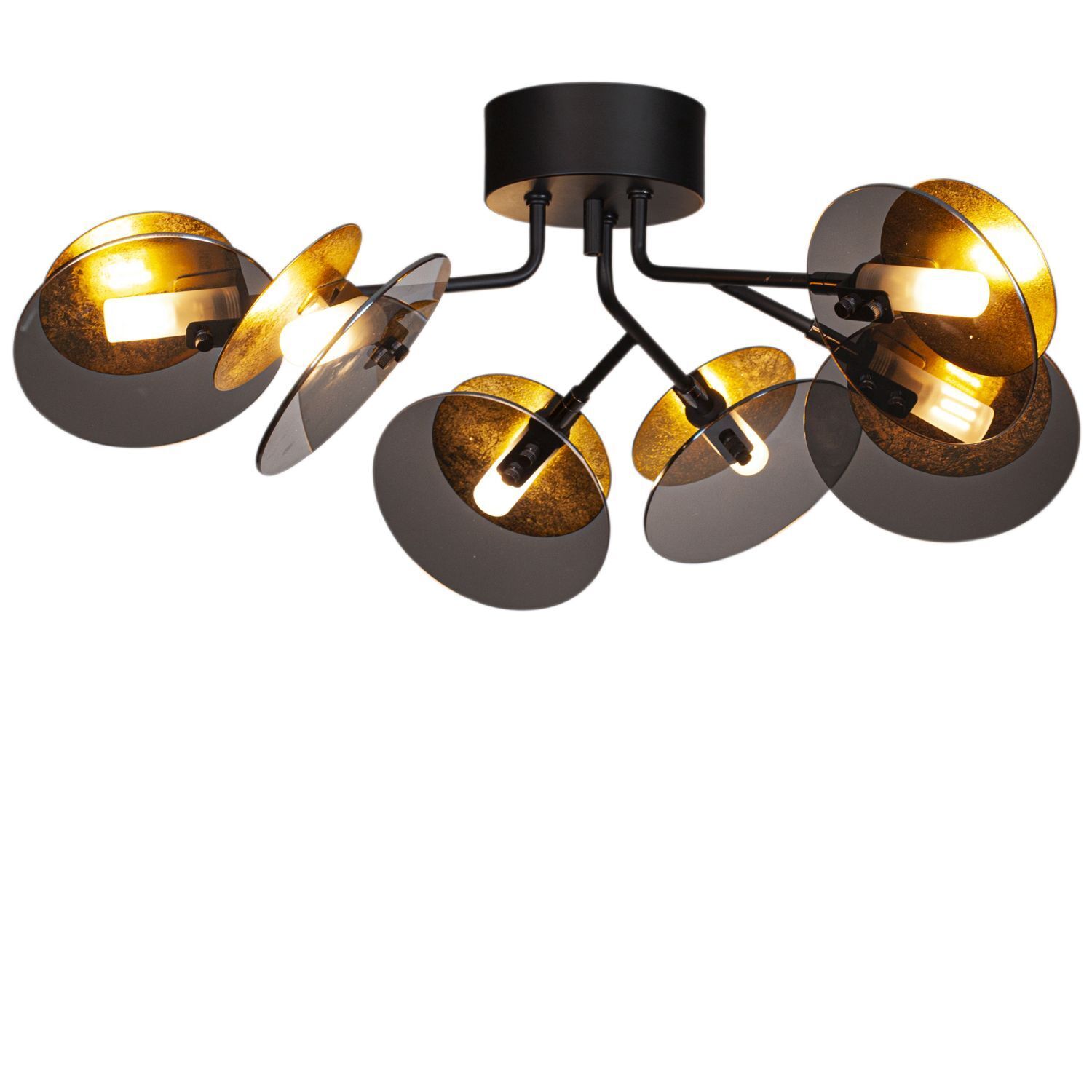 Deckenleuchte Metall Glas 70 cm breit 6x G9 Modern