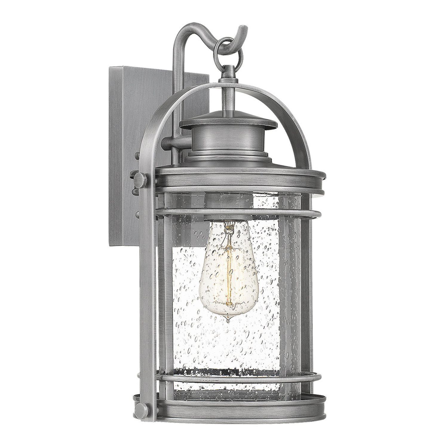 Außenwandleuchte H: 38,2 cm IP44 E27 Aluminium Regenglas