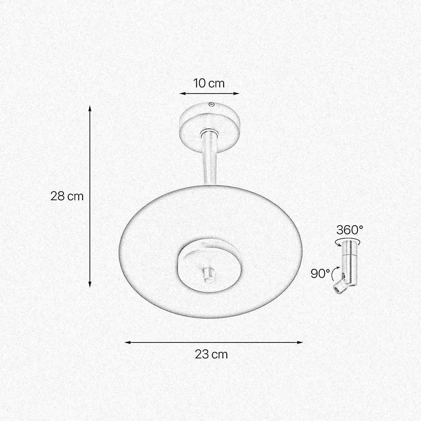 LED Deckenleuchte 2700 K 1150 lm D: 23 cm rund Messing Eisen