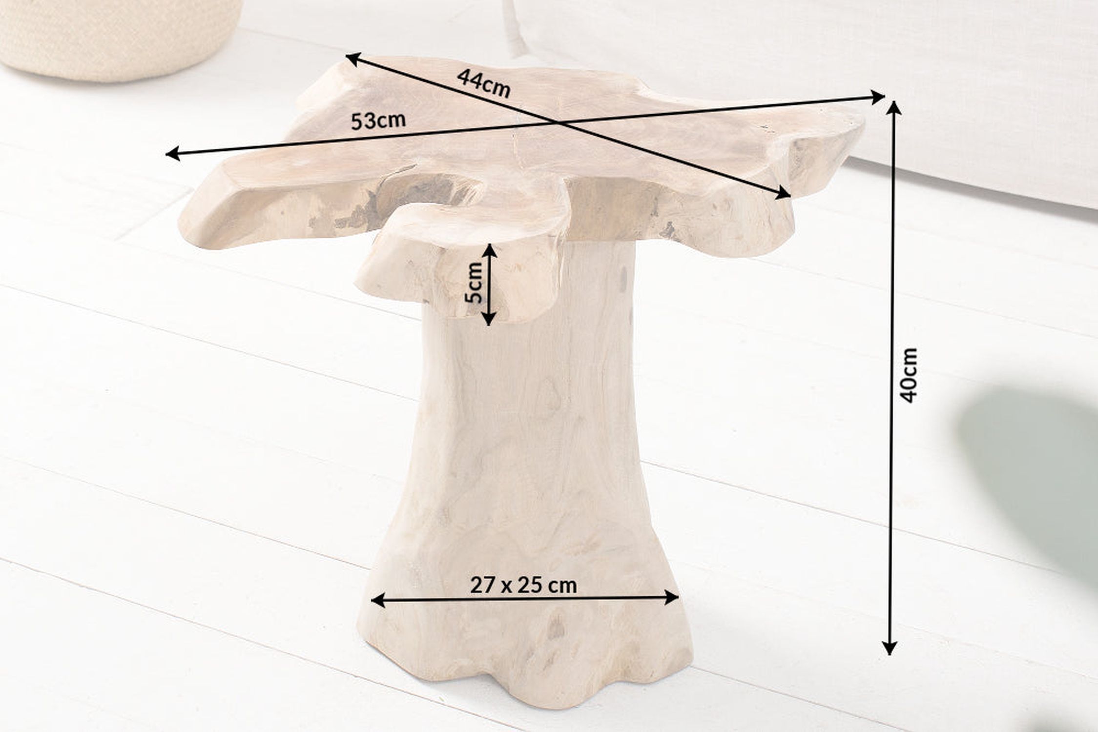 Beistelltisch Teakholz Baumscheibe 50x50 cm Handarbeit Beistelltisch Teakholz Baumscheibe 50x50 cm Handarbeit