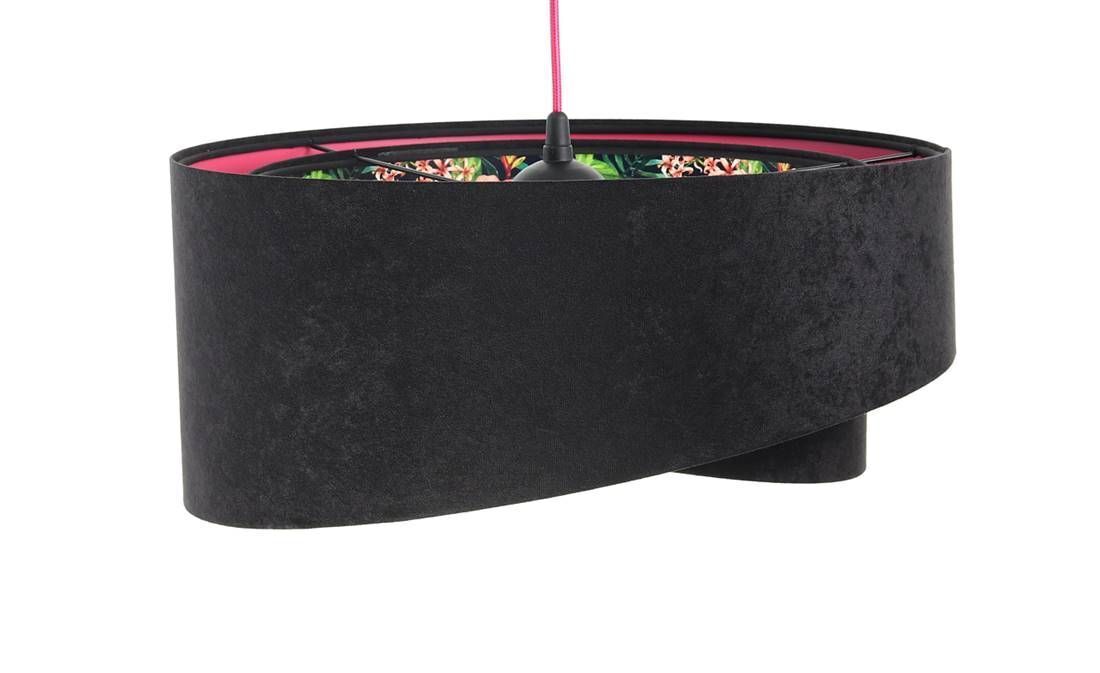 Hängeleuchte rund Ø 50 cm Stoff Velours Optik Tropical E27