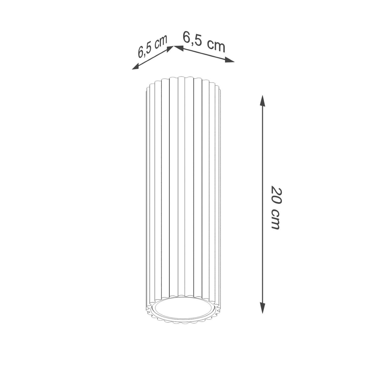 Aufputz Deckenspot GU10 Ø 6,5 cm H: 20 cm in Creme Modern Alu