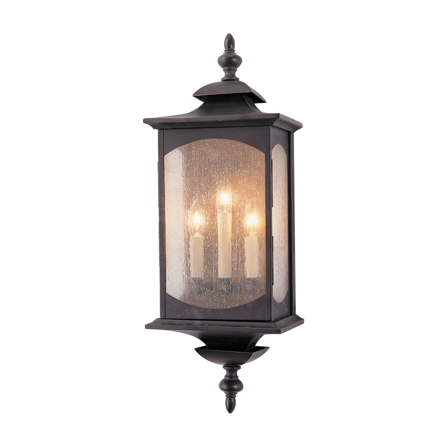 Außenwandleuchte groß H: 63,8 cm Glas Alu E14 IP44