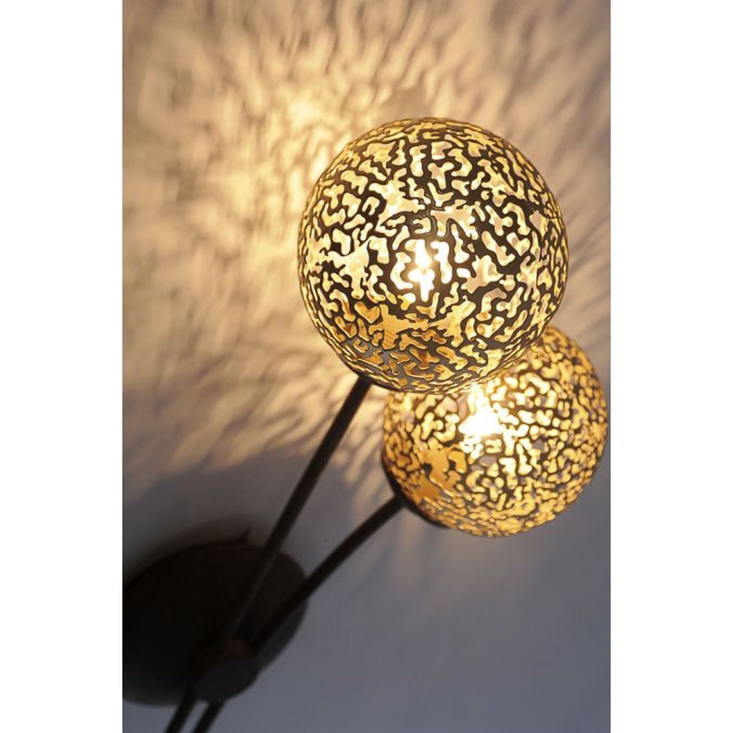 Wandleuchte Rustikal Rostbraun Gold H:44 cm G9 2-flmg Lampe