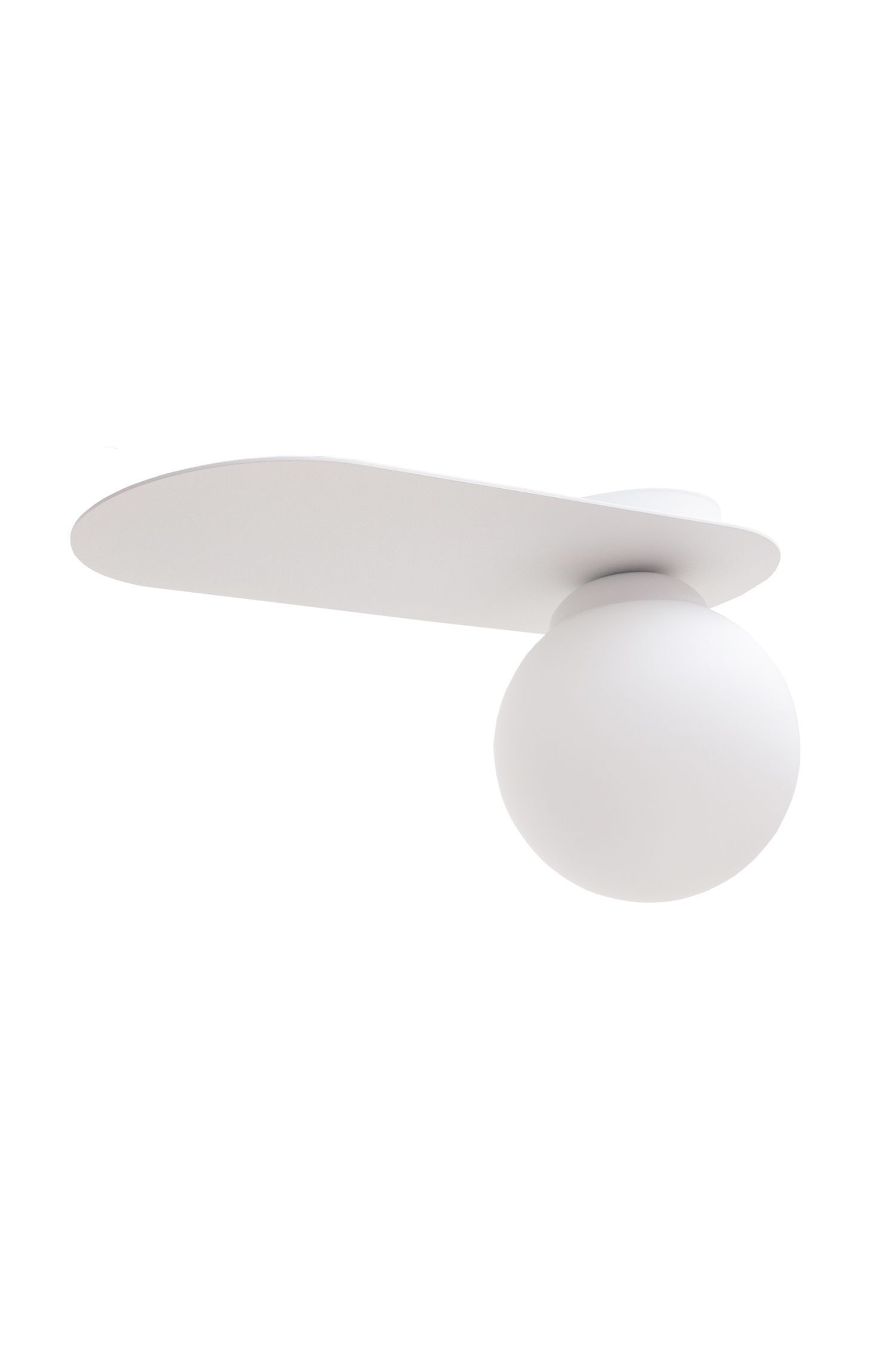 Blendarme Deckenleuchte Glaskugel Weiß E27 H:22 cm