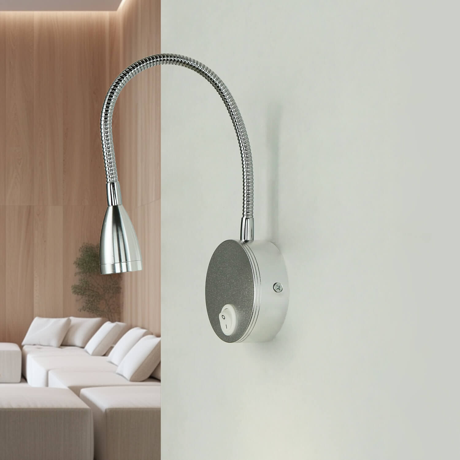 LED Wandleuchte Schalter 4400K Schwanenhals flexibel JAN