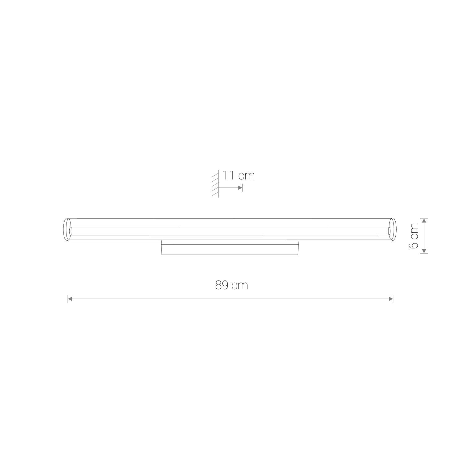 LED Wandleuchte Badezimmer 89 cm lang Chrom 3000 K 1300 lm