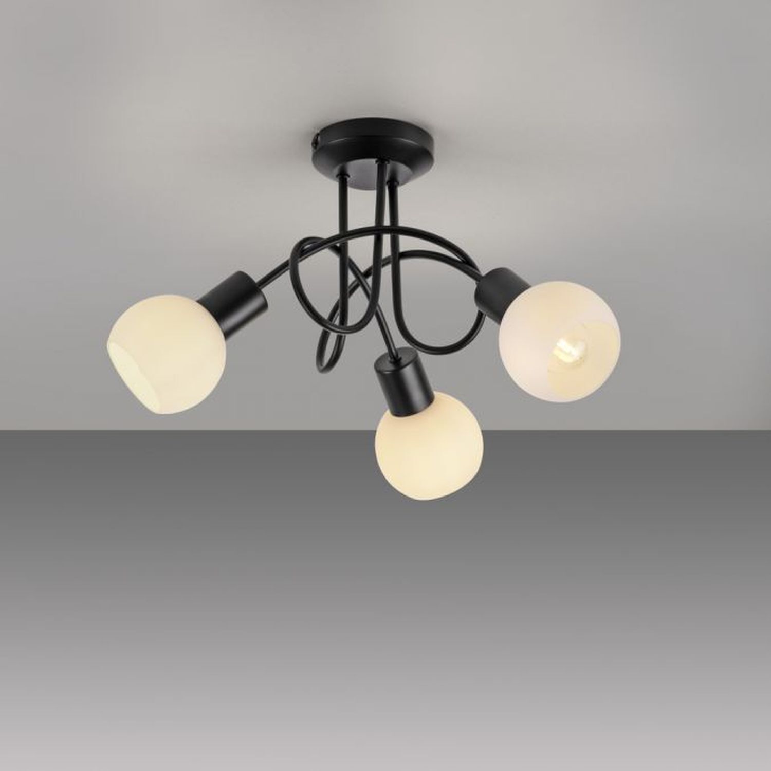 Deckenlampe Metall Glas L:38 cm inkl E14 dekorativ