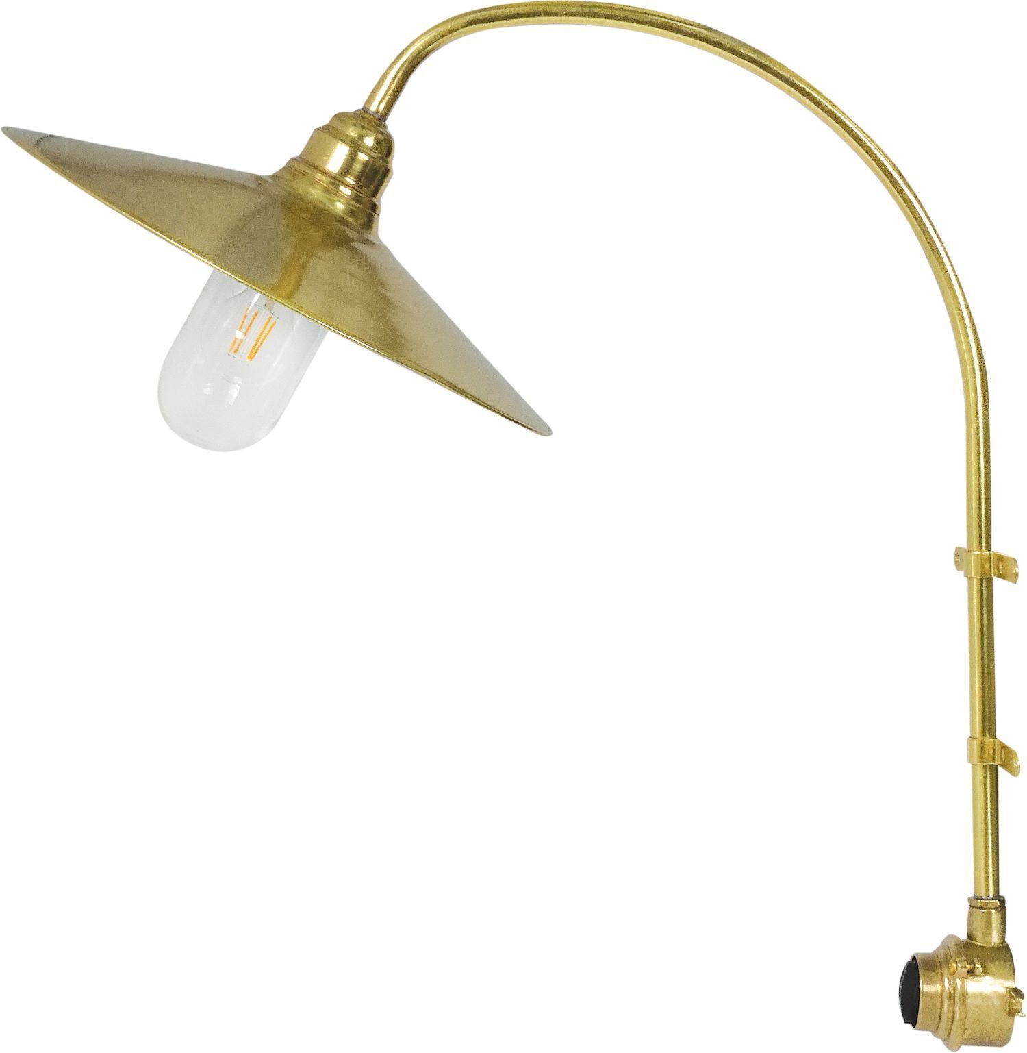 Wandlampe außen Messing massiv Glas E27 IP54 65 cm hoch