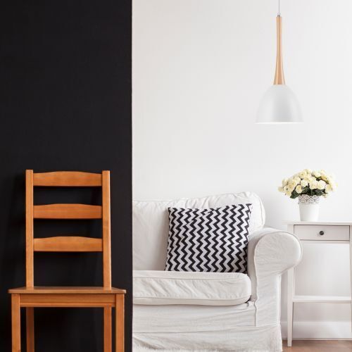 Stylische Pendelleuchte FAELLA Weiß rund Esstisch