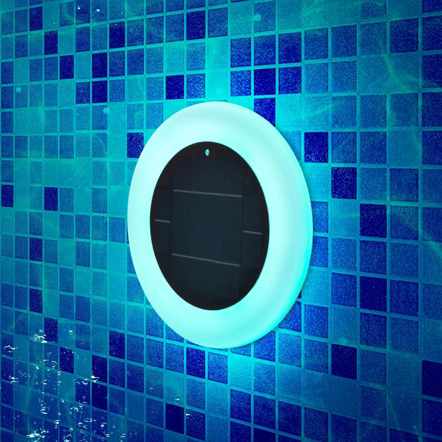 Solar Poolleuchte LED Farbwechsel Dimmer IP68 Ø 29 cm kabellos Fenster