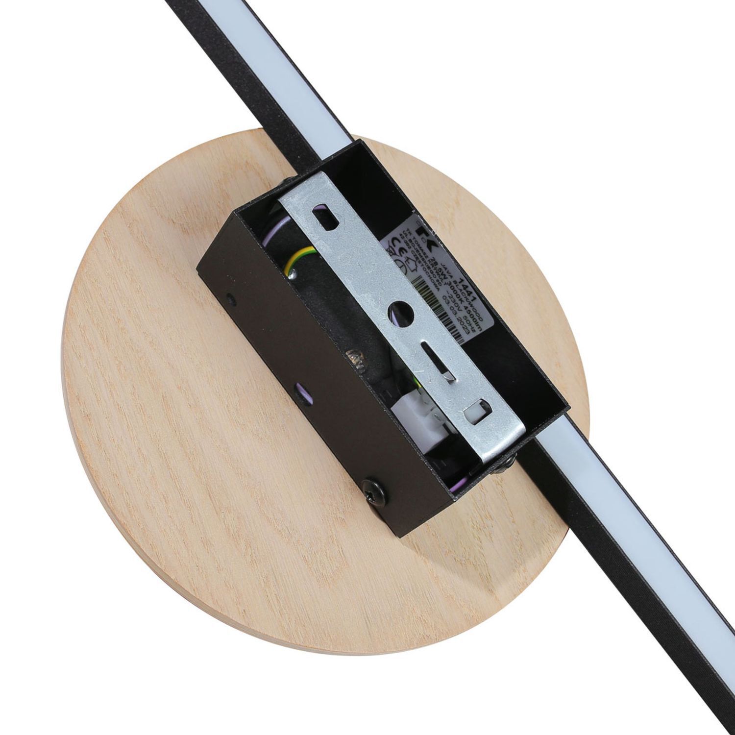 Indirekte Wandlampe LED Schwarz Natur Metall Holz 3000 K